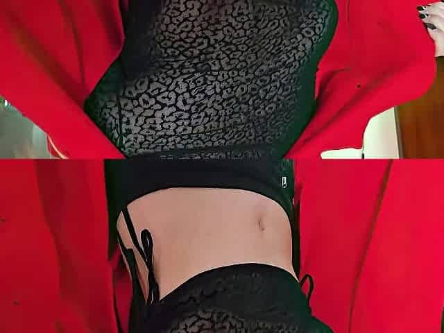 Showing off on the street in transparent garments