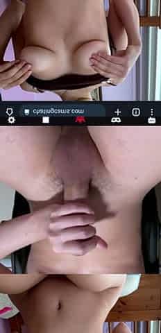 Hot brunette teen shows pussy on chat