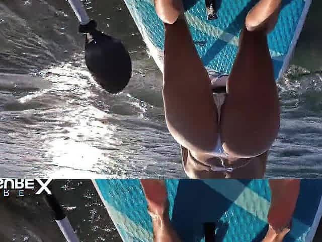 Outdoor Cowgirl on a Paddle Board POV Heaven