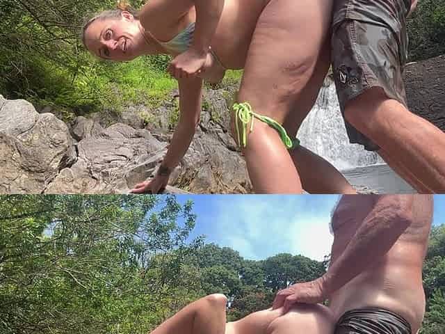 Quickie by Waterfalls in Seven Sacred Pools