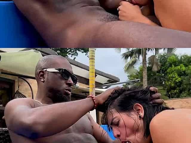 Pool side fuck-fest with Kylei Ellish, tatted Latina stunner with BBC and giant ass, sexier than a tramp in Miami.