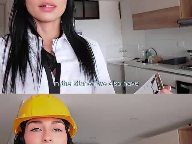 HAWT construction inspector came to my abode but got a HAWT CREAMPIE