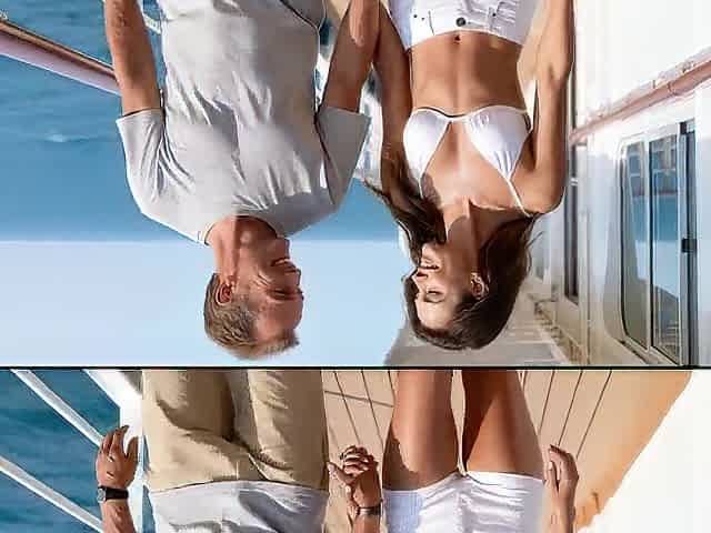 Spouse watches hotwife creampied by a bull on a swinger cruise ( AI Generated )