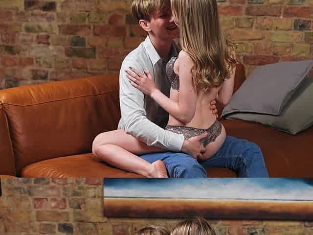 A couple is having fun with their young, nice-assed teens in a steamy scene.