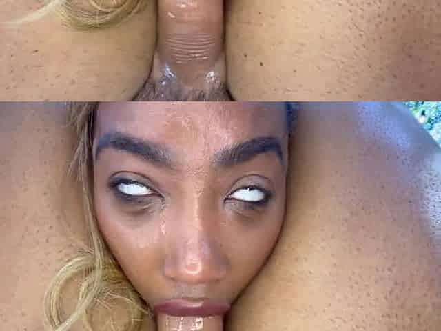Tia Maria black chick gets pounded hard by bwc