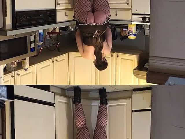 FairyMysterious Maid Underware Cleans Kitchen Nude