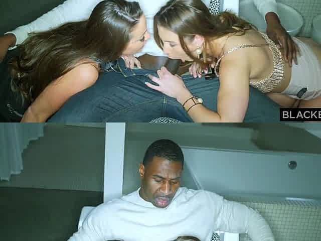 Interracial FFM Threesome with Paige Owens and Abigail Mac on a BBC