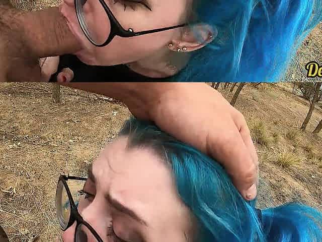 hawt cute schoolgirl with blue hair loves to have ass slam in a car after school