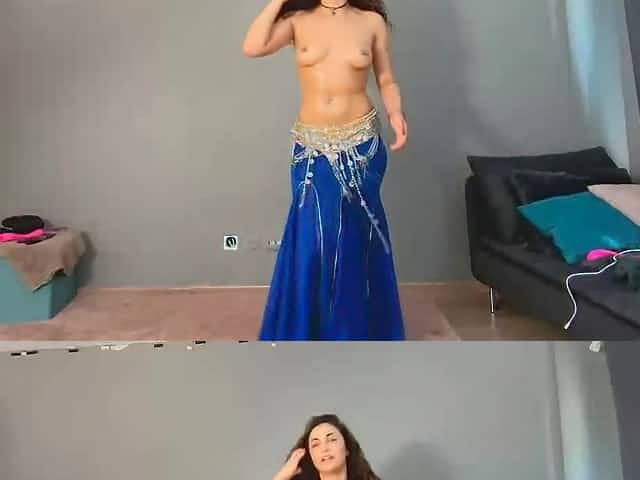 Busty Cam Girl Belly Dancing Strip