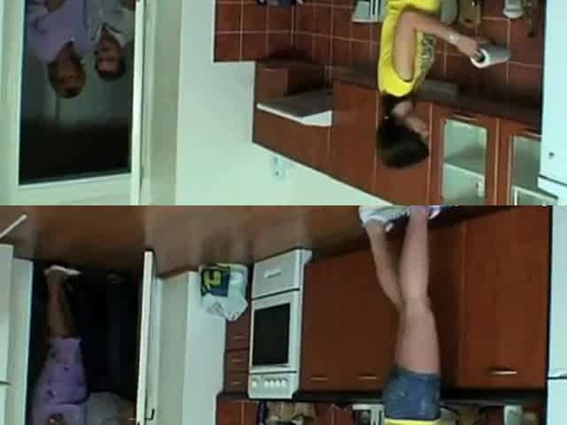 Horny teen in threesome with oldies