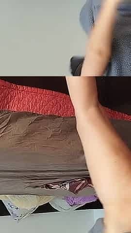 Sexy Brunette Tries on Pantyhose