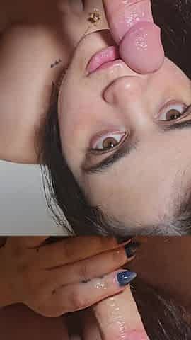 Messy Latina Blowjob & Facial - Cock Worship & Cum Play