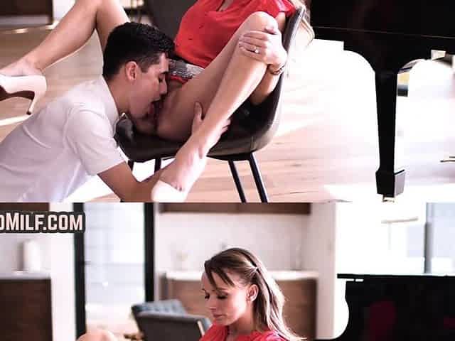 Busty Tits nympho mommy gets licked and shagged by short guy