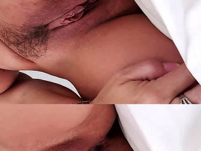 Big tit MILF does close up while dildoing her pussy