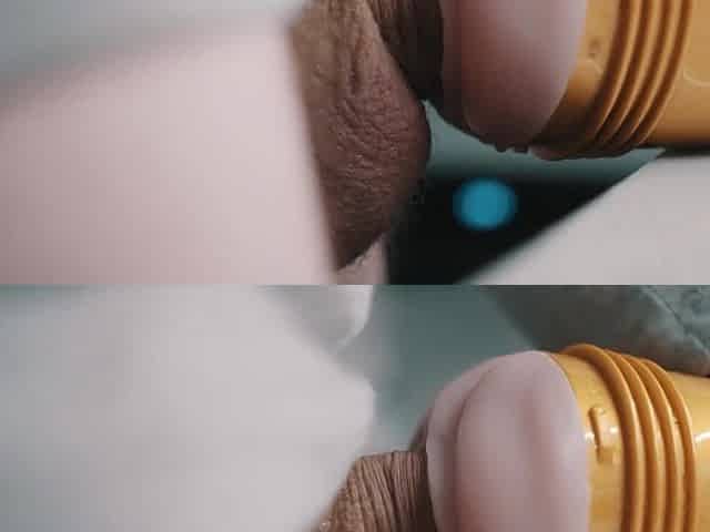 Large white jock screwing fleshlight in 4K