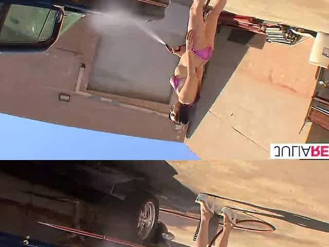 This babe washes his car and this guy can bang her afterward