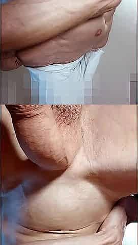 Masked Stud massage and loud fleshly breathing