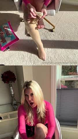 Solo masturbation of a beautiful amateur blonde