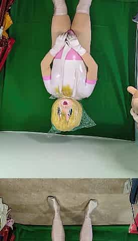 Kigurumi Bagging Breathplay in PVC Gym Costume