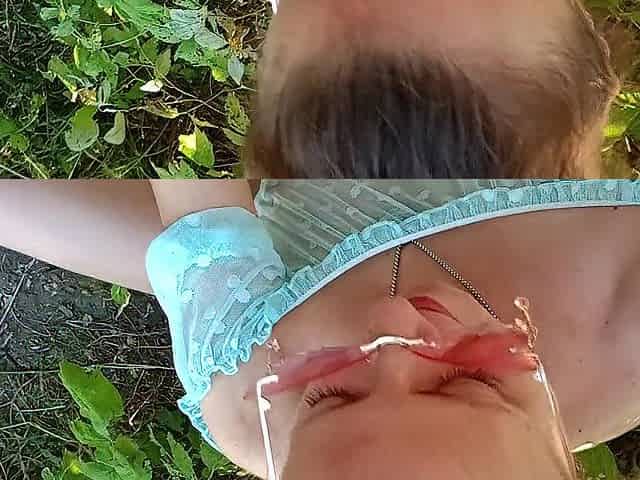 Public human urinal - Piddle in throat for shitter bitch
