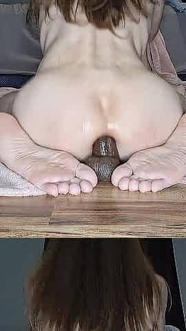 Femboy Rides BBC Vibrator and Gets Ejaculation and Creampied