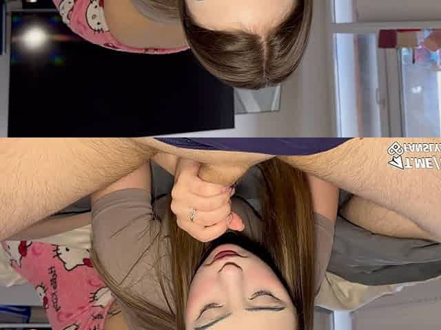 Altgirl Gives a Gentle Blowjob and Gets a Dick in Her Pussy After College