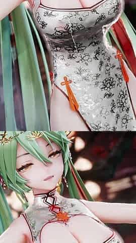 Miku Listens to the Night Rain Perspective Sex Cheongsam Succubus Pattern Double Ponytail