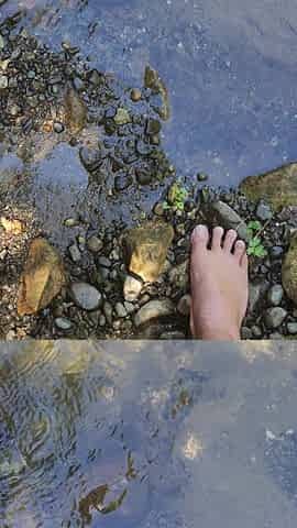 Closeup Pissing in the River