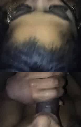 Ebony Amateur Sucks a Big Black Cock