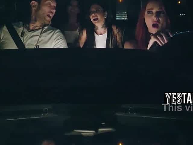 Small redhead gal got railed in a hardcore foursome with her ghost allies