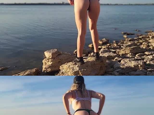 Banging my Ex in Public - large BUTT Sex on the BEACH