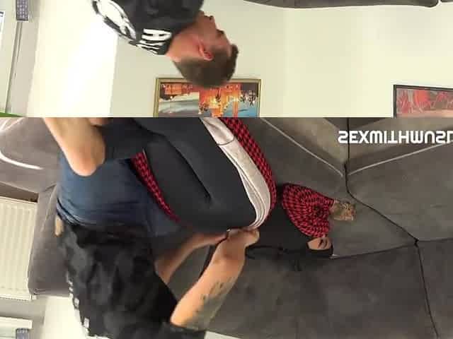 Hot big booty arab girl in hijab gets railed doggystyle, then slurps her stacked man's cock