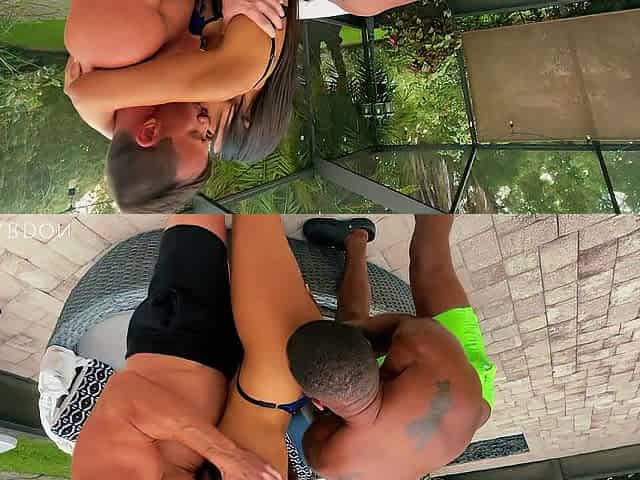 Hawt Latin babe Gets Pounded and DVP Interracial by the Pool