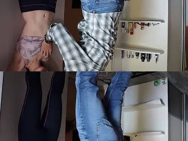 Wicked college cutie with leggings received discipline booty thrashing and vagina fingering