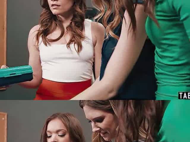 Nasty mother I'd like to fuck lesbian babes double permeating a petite titted floozy
