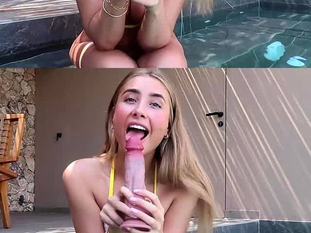 Lily Phillips Bounces On Dildo Poolside In Hot Bikini