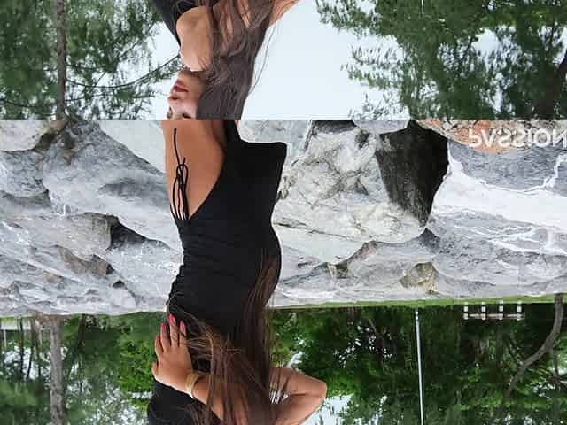 Public Risky and Huge Piss in Tight Black Dress