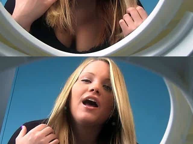 Blonde glory hole bj bitch facialized and she loves it