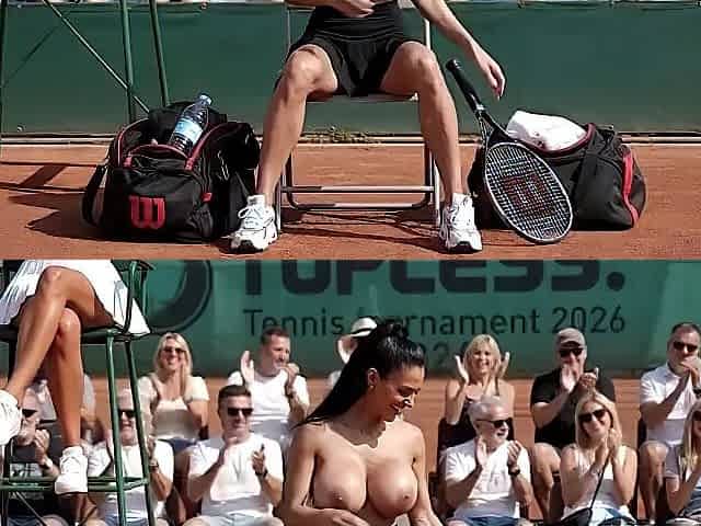 TOPLESS UNDRESSED TENNIS MATCH - (Naked in Public AI Entertainment)