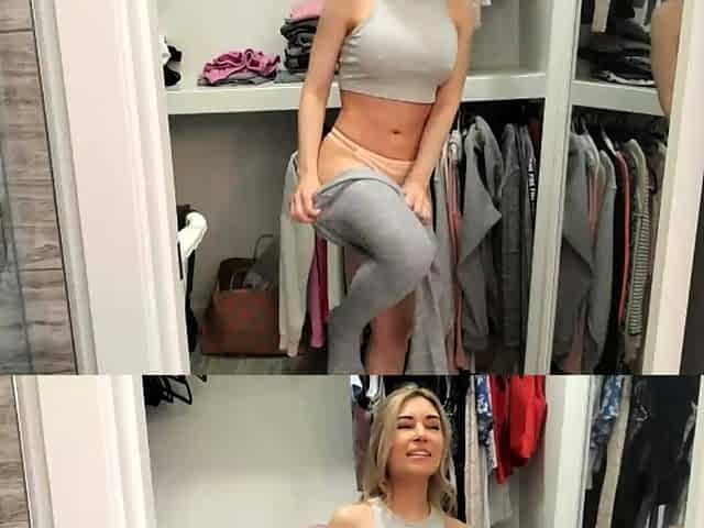 Big titted blonde milf solo toying