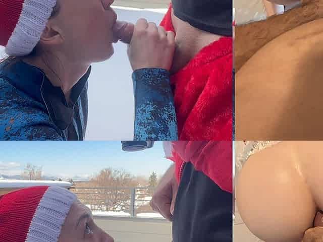 Santa Claus Gives Me an Anal Cream Pie 8 Inch Big Dick Deep Throat in the Snow