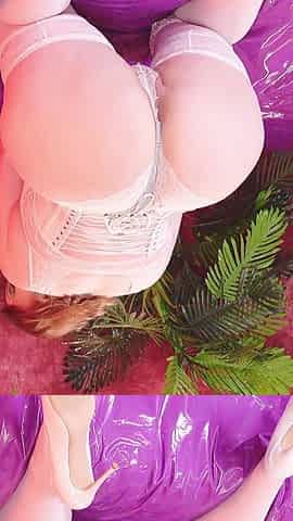 Stepmom Bride with Big Ass Seduces You, She Is Horny in Lace Stockings with Wet Pussy