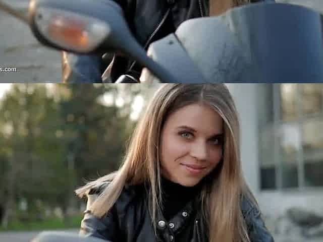 Biker Babe Smoking