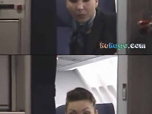 Real Hot Stewardess in the cockpit