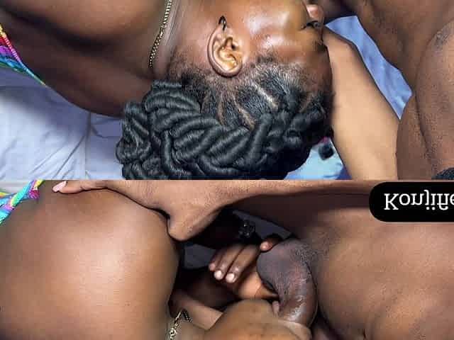Sloppy Blowjob on His Big African Dick