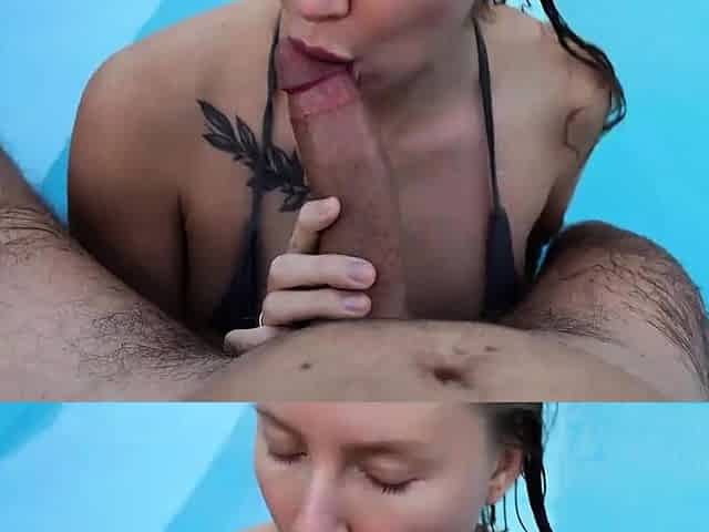 Pool side missionary orgy with hotwife and hottest sloppy