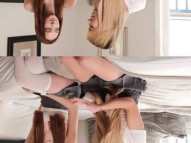 Two hot college students get their tight pussies broke by a big cock