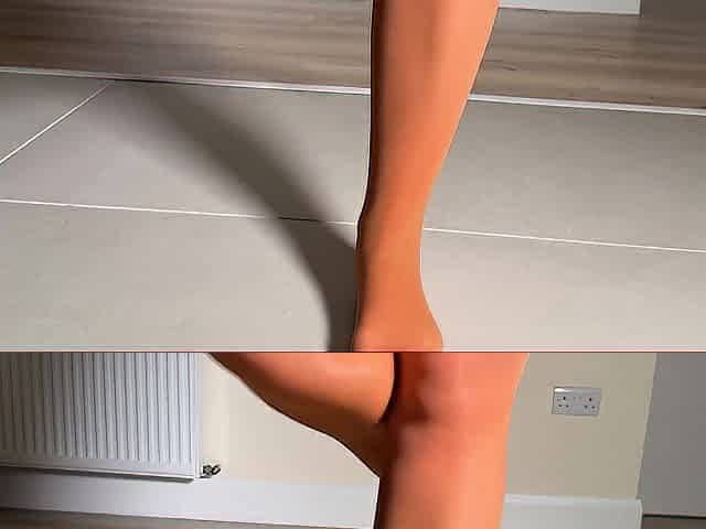 Beauty pee heavily in nylon hose