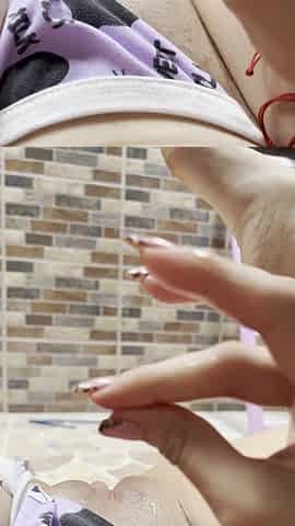Woman Waits for Everyone to Leave the House so She Can Go Out to the Patio and Masturbate Her Pink Pussy to Her Heart's Content.