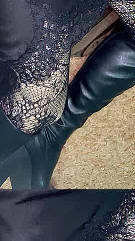 Playing with My Legs in Hot Stocking and Boots